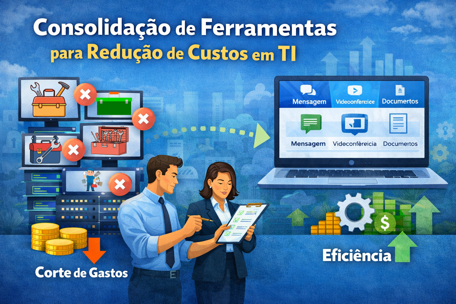 consolidação de ferramentas para redução de custos em ti com eliminação de sistemas duplicados e aumento de eficiência