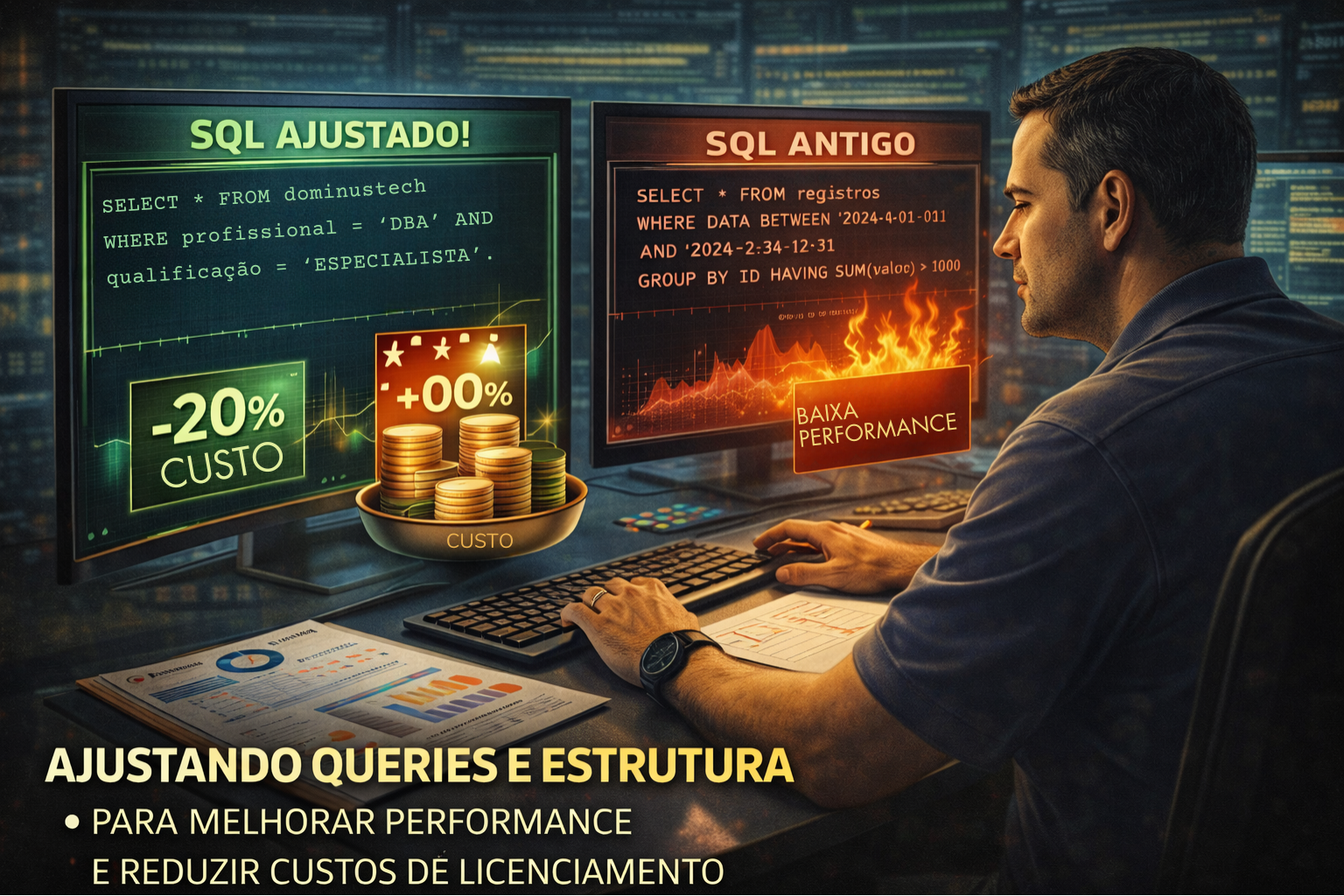 otimização de banco de dados Oracle com tuning e performance SQL
