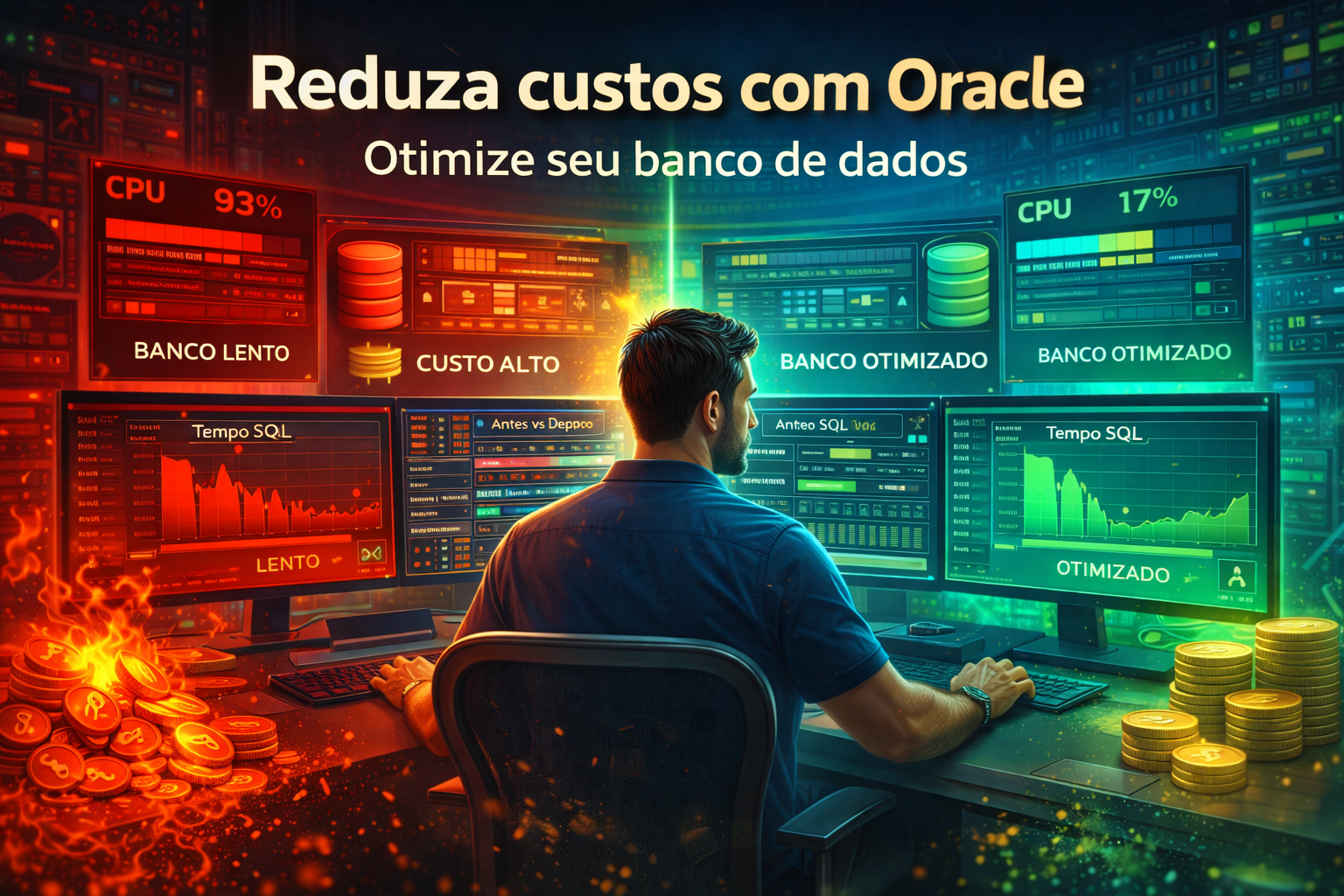 otimização de banco de dados reduzindo custos com Oracle através de melhoria de performance SQL e uso de CPU