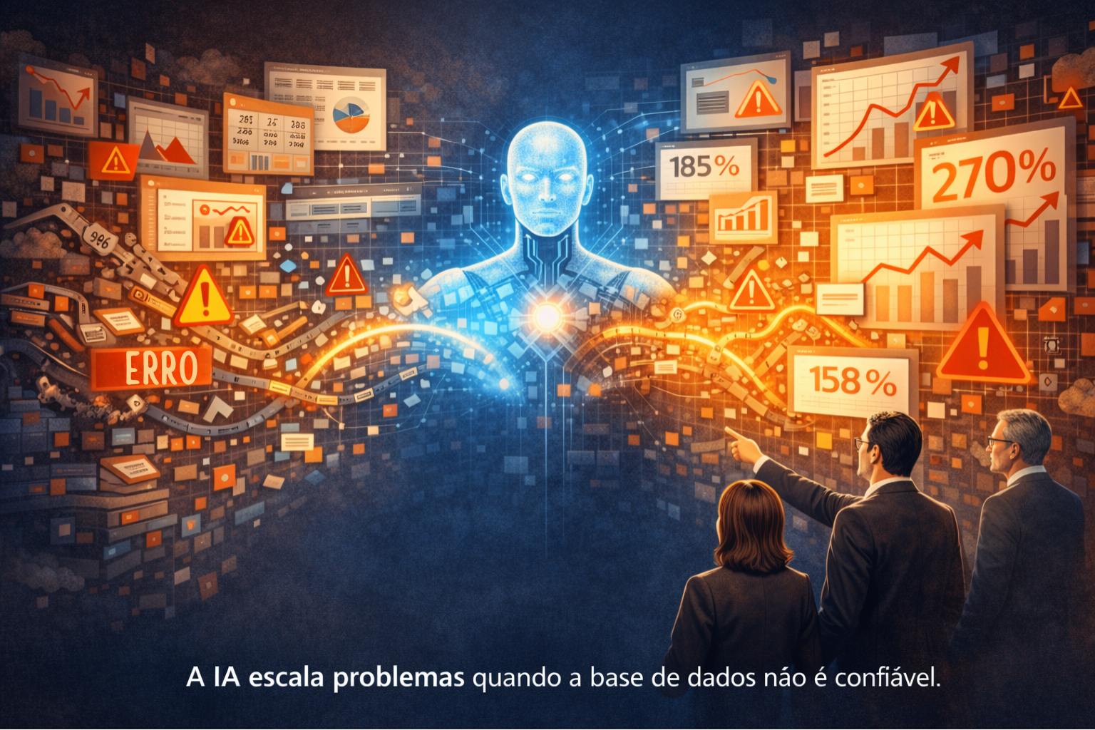 impacto dos dados na IA com amplificação de erros em sistemas inteligentes