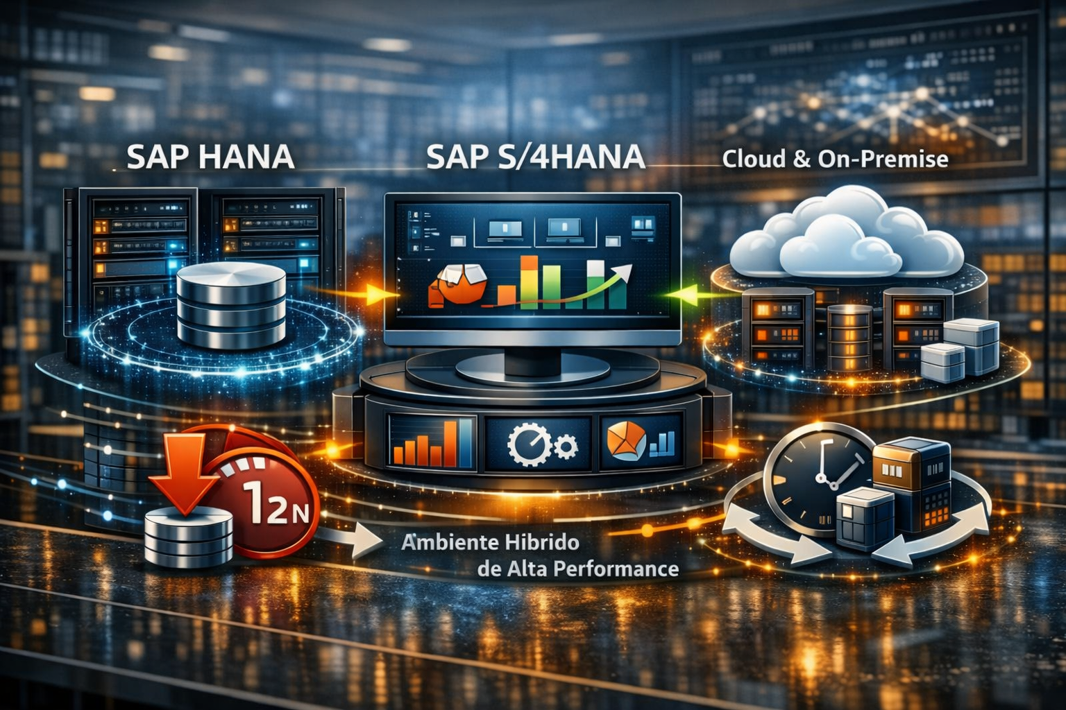 incluir termos como SAP HANA, SAP S/4HANA, cloud corporativa, ambiente híbrido