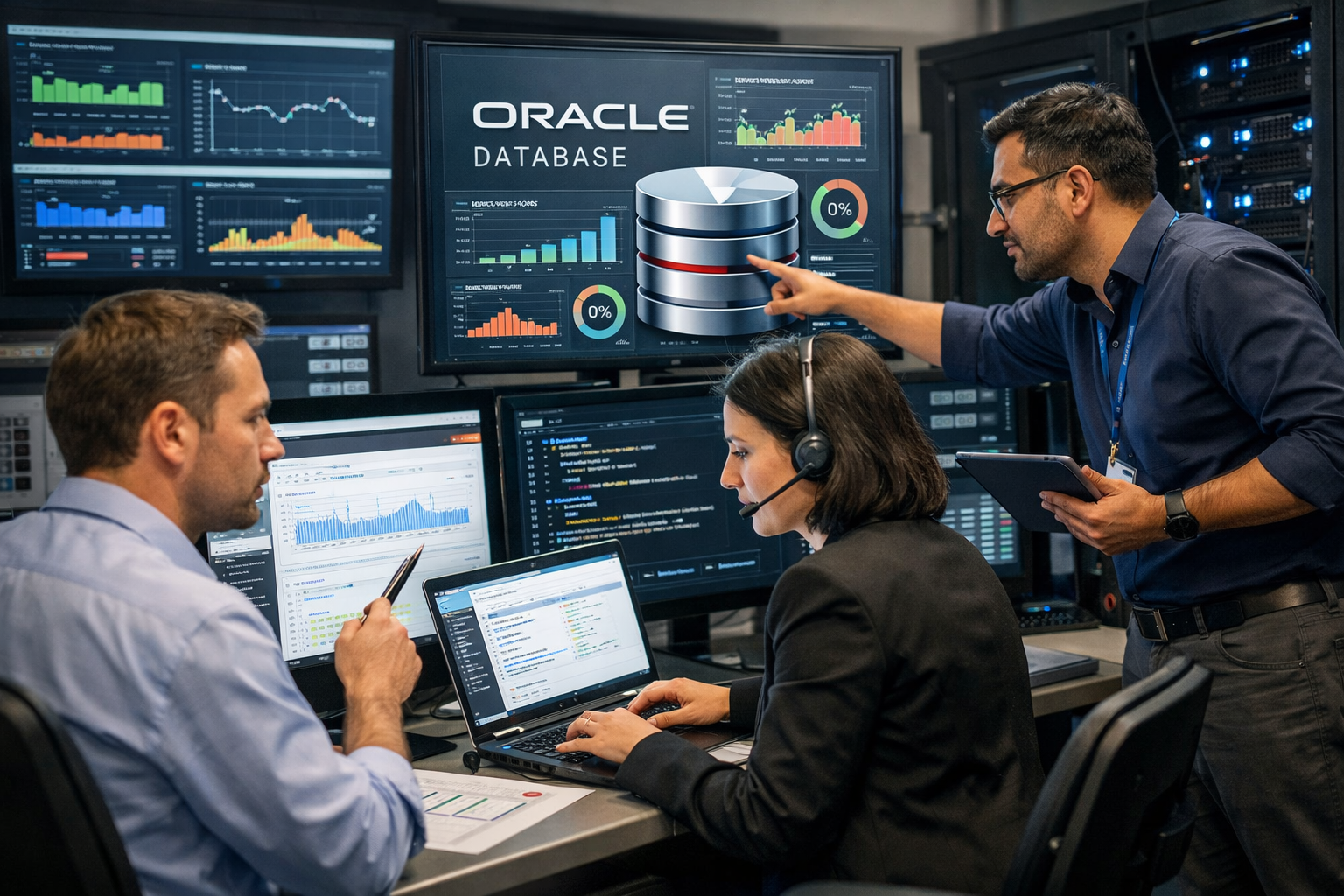 Consultoria Oracle da Dominus Tech otimizando banco de dados corporativo com alta performance