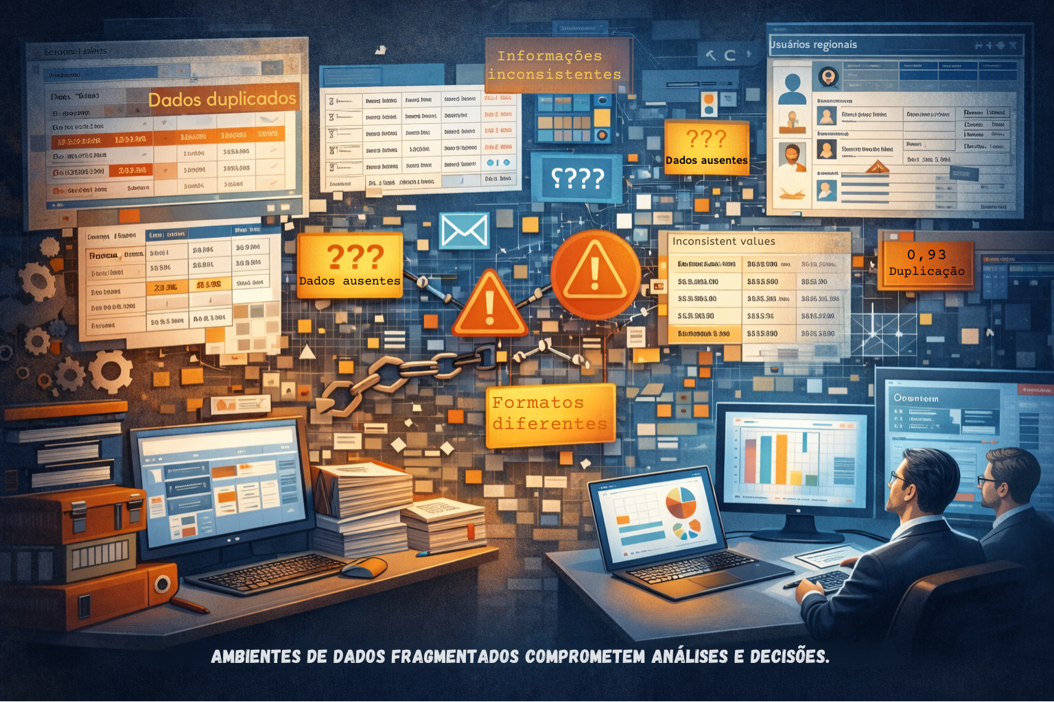 bases de dados para IA - dados corporativos desorganizados e inconsistentes impactando análise e inteligência artificial nas empresas
