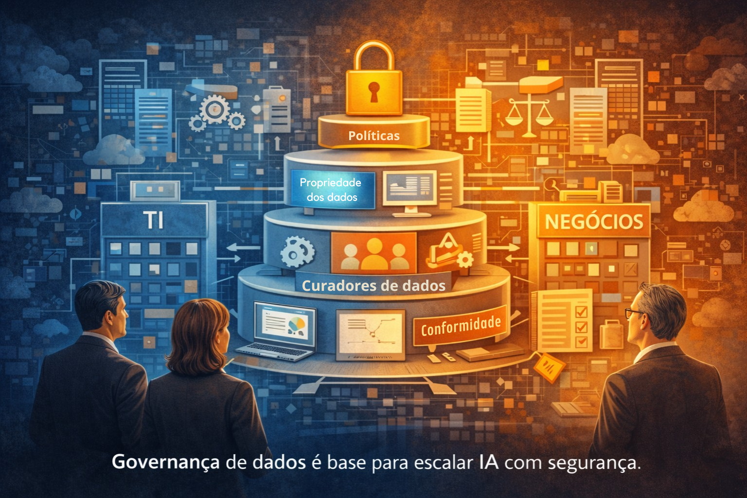 bases de dados para IA - governança de dados corporativos com integração entre áreas e compliance