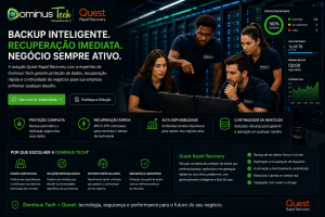 Monitoramento de backup corporativo com Quest Rapid Recovery e Dominus Tech em ambiente de datacenter