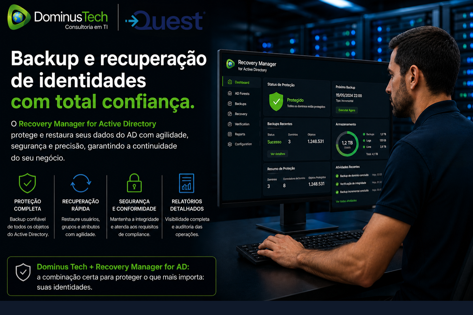 Dominus Tech Recovery Manager Active Directory backup e recuperação de identidades em ambiente corporativo