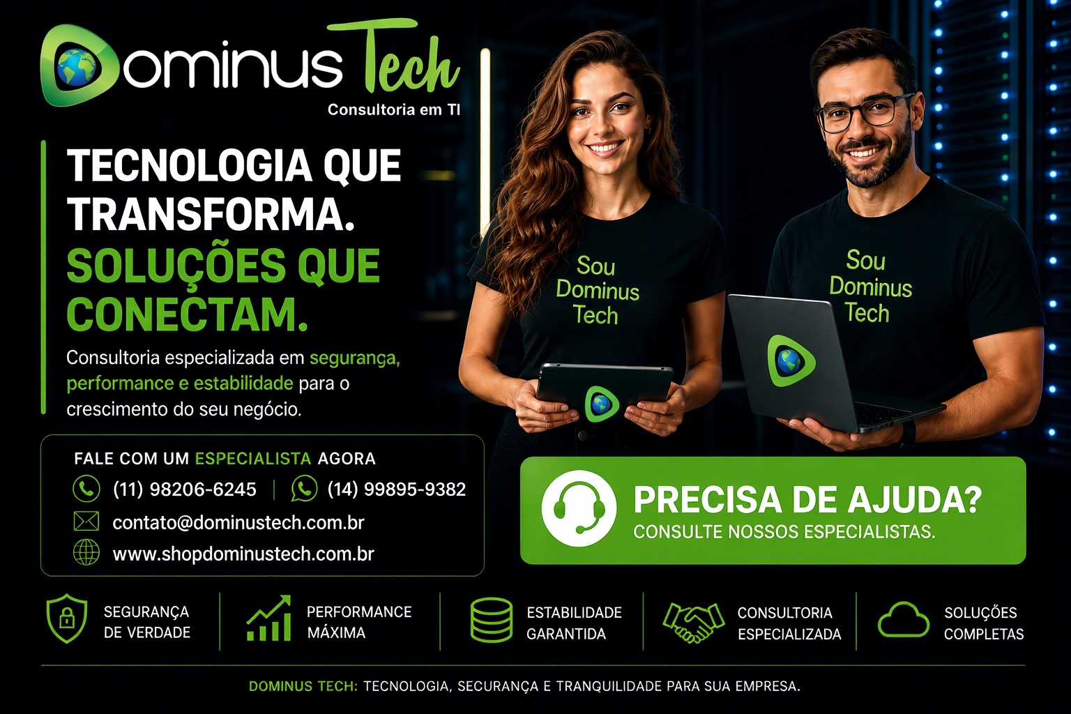 backup e disaster recovery empresarial Dominus Tech com soluções de proteção de dados e continuidade de negócios